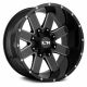 ION Alloy 141 Gloss Black w Milled Spoke Edges 17X9, +18, 8x165.1, Set of rim