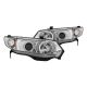 Spyder® PRO-YD-HC06-2D-HL-C - Chrome Halo Projector LED Headlights for Honda Civic Coupe 06-08